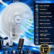 Ventilador de pared 18 pulgadas blanco, marca EÓN. Garantía de 1 año. Propiedad y Factura, Transporte incluído - Img 57911750