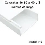 Canaletas anchas para tapar tuberías de split de 80 x 40 y 2 metros de largo - Img 53918891