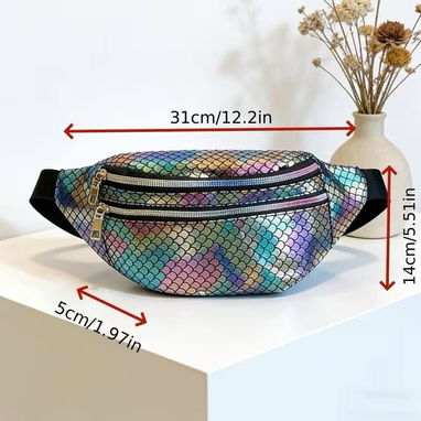 Aerocandy Bolso de Cintura para Mujer – Diseño Láser Multicolor - 4/4