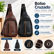 Bolso cruzado. Colores negro y carmelita - Img 57351412