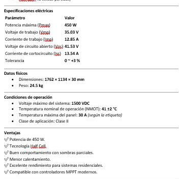 Paneles MESSI 450W  330USD con entrega incluida en municipios céntricos de La Habana - 3/4