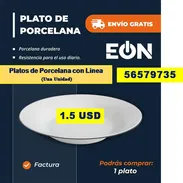 FG-Platos de Porcelana con Linea, una Unidad 1.5 USD ...56579735...Envio Gratis - Img 57398088