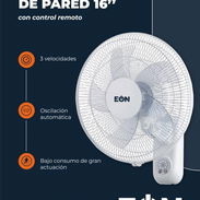 Ventilador de Pared 16" con Control remoto Color Blanco Marca EÒN - Img 55145614