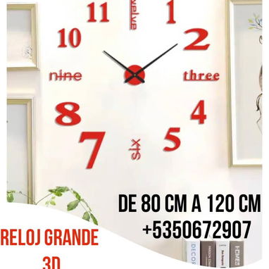 Relojes de Pared 🧱 3D y 2D Grandes ,Medianos , Pequeños - Img 108701533