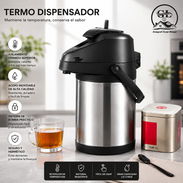 👑Termo d Alta Calidad con Dispensador para Bebidas Calientes y Frías 🔘Acero inoxidable 🚨Capacidad: 2.5LT - Img 55944866