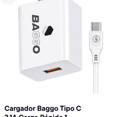 Cargador de 3.1 A con cable tipo C incluído ideal para celulares y ventiladores f6 - 2/3
