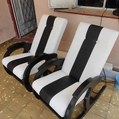 Comadritas, Sillones de Madera Tapizado. - 5/6