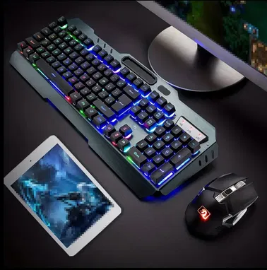 Mouse y Teclado inalámbrico Gaming (Recargable, metálico e impermeable) RGB lo ultimo - Img 80543469
