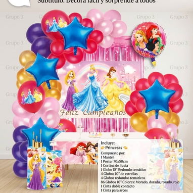 Set decorativos, Spider-Man, plim plim, sonic, garfio, las sirenita, princesas, hello kitty - Img 122811344