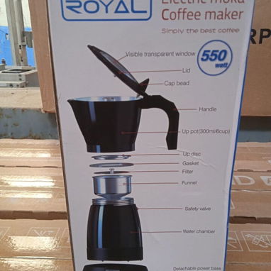 Cafetera eléctrica de 6 tazas Royal/ Cafetera Eléctrica Roja / Cafetera Eléctrica Royal Negra - 4/6