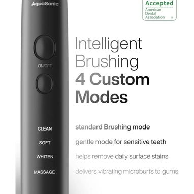Cepillo de dientes eléctrico Aquasonic Black Series con 8 cabezales y estuche de viaje 🌐 - 3/7