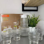 Juego de vasos de 7 piezas de cristal*🌼🌼 1 jarra y 6 vasos - Img 58400490