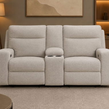 Asiento Reclinable Doble Damasco Gris Claro con Portavasos - 3/4