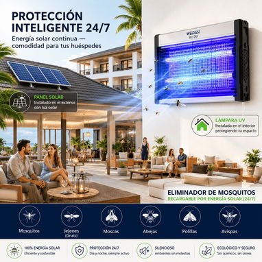 Aniquilador de mosquitos (insectos molestos) profesional, con energía Solar - Img 126590673