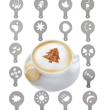 🎨 SET DE 16 PLANTILLAS PARA CAFÉ - ¡DECORA TU CAPPUCCINO! - Img 123932997