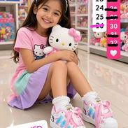 TENIS PARA NIÑ@S*ADIDAS BLANCOS DETALLES ROSA HELLO KITTY 😻* 🌟 Alumbra - Img 56987138