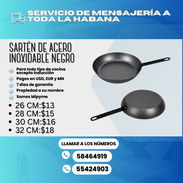 🍳 SARTÉN DE ACERO INOXIDABLE NEGRO Precio según medida: 26 cm → 13 USD 28 cm → 15 USD 30 cm → 16 USD 32 cm → 18 Usd - Img 56625870