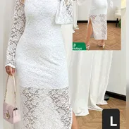 Vestido Blanco de encaje elastizado - Img 57800530