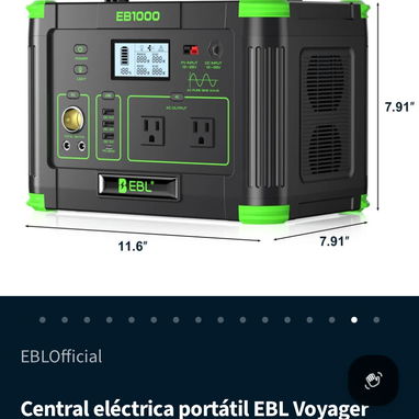 Estación de Energía Portátil EBL EB1000 con dos paneles solares de 100W cada uno y 10 metros de cables - 3/3