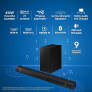 Samsung Barra de sonido HW-B550/ZA de 2.1 canales con Dolby Audio, DTS Virtual:X, subwoofer incluido, Adaptive Sound Lit - Img 45511272