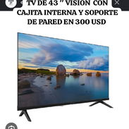 TV DE 43 " VISION CON CAJITA INTERNA Y SOPORTE DE PARED - Img 56965207