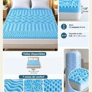 Topper de espuma con gel refrescante 4 cm. Talla: Full, 135 × 190 cm. US$60.00 - Img 58169850