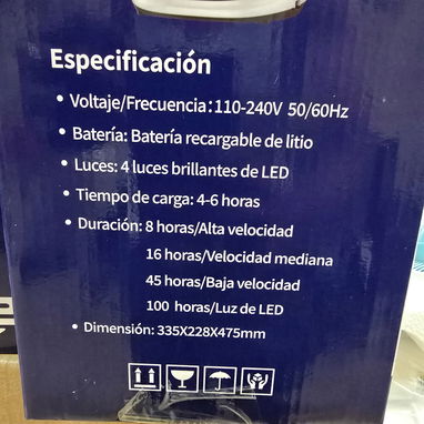 Ventilador recargable de mesa 12" pulgadas marca EKO 🏠 60 USD - 4/5
