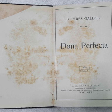 Libro "Doña Perfecta" de Benito Pérez Galdós, V.H. Sanz Calleja Editores, Madrid. Bien conservado en 1000 cup - Img 124669401