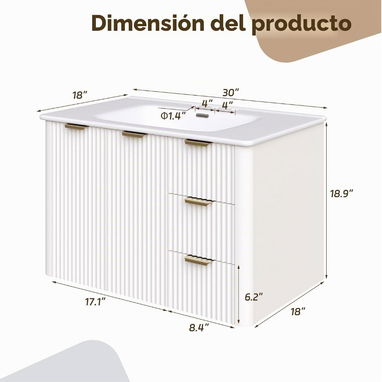 Juego de lavamanos más botiquín con espejo led - 2/2
