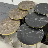 Juego de 3 mesitas decorativas de centro con superficie de porcelanato 🌺 - Img 55758197