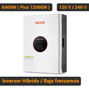 Inversor Híbrido VEVOR 6400W 12000W Pico Baja Frecuencia 48V a 120V/240V Split Phase MPPT 120A Off Grid Blanco - Img 56017876