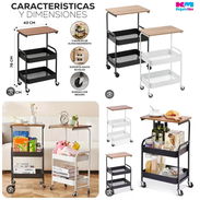 Organizador multifuncional de metal con ruedas. Medidas 80 de altura x 30x43 CM de ancho. Hasta 50 Kg de peso - Img 56219592