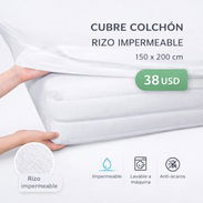 CUBRE COLCHÓN RIZO IMPERMEABLE 150 X 200 - Img 55790012