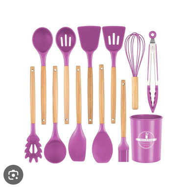 💜Set  de utensilios de cocina de silicona -12 piezas(DH) - 6/8