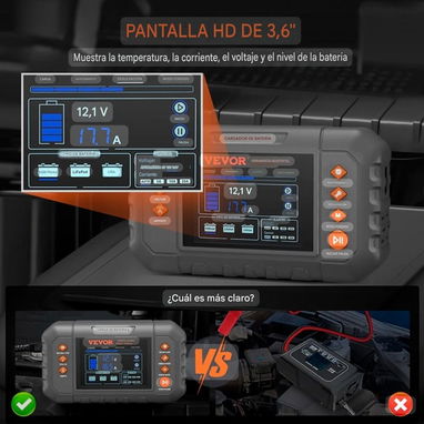 Cargador Inteligente de 20A para Baterías LiFePO4 y Plomo-Ácido de 6/12/24 V con pantalla LCD. - 7/10