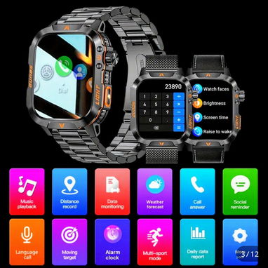 Smartwatch o Reloj Inteligente de Hombre con Linterna y múltiples funciones, Modelo HT26. Nuevos en caja. - 2/8