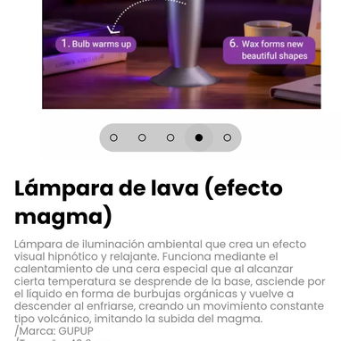 Lámpara de lava (efecto magma). Tamaño: 40.6 cm - 4/5