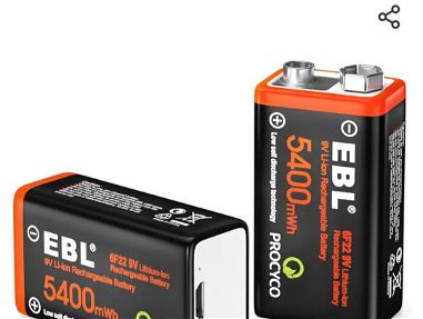 Baterias recargables por usb de litio de 9v carga rápida larga duracion. - Img 51452740