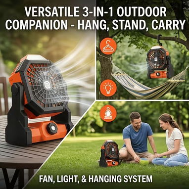 Ventilador Portátil Recargable con Luz LED Naranja | videojuegoshabana.com - Img 125908159