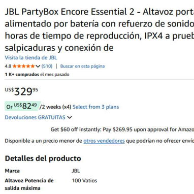 JBL PartyBox Encore Essential 2 | Audio y Accesorios | Nuevo | Garantía 5 | videojuegoshabana.com - Img 124074153