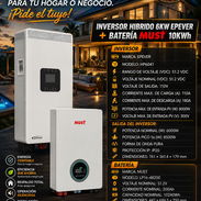 ⚡INVERSOR 6 KW EPEVER + 🔋 BATERIA MUST 10KWH. SERVICIO DE MENSAJERÍA CON FACTURA Y GARANTÍA. 📲 54833699 - Img 56444477