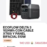 Ecoflow Delta 3 1024Wh+ panel 510W+ cable MC4 - Img 57680133