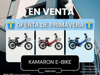 GANGAAAA❗ Bicicleta electrica: Kamaron e-Bike❗ NUEVA❗ OFERTA DE DOMICILIO A CUALQUIER PARTE DE LA HABANA 🛵 - Img main-image