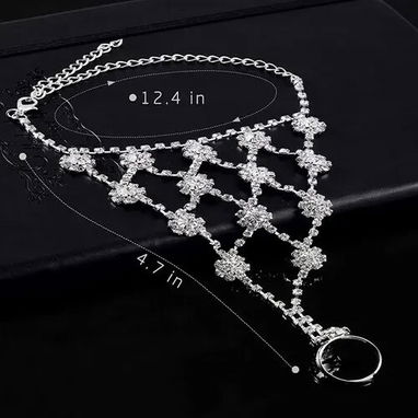 Pulsera brazalete con anillo brillante - 2/2