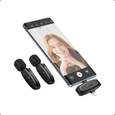 Micrófono inalámbrico digital Dual (Lightning/Type-C) black para iPhone y Android- Hoco L15 🌐 $12.75 - 3/6