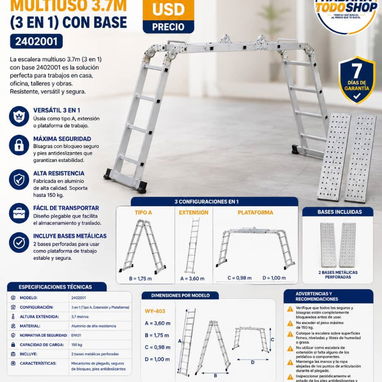 ESCALERAS DOMÉSTICAS PLEGABLE DE 4 NIVELES  CON MANIJA ACOLCHADA y 6 NIVELES NUEVAS EN CAJA!!! - 3/4