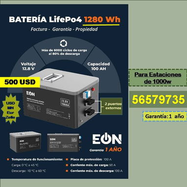 FG-BATERIAS LifePo4 [12.8v/1280 Wh]  (1 y 2 puertos Externos)..500 USD...56579735.....Envio Gratis.... Garantía 1 año - 2/2