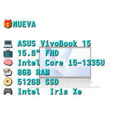 LAPTOP 🎁NUEVA📦CAJA, ASUS VivoBook 15 (F1504VA-WS51-D), 15.6" FHD, Intel Core i5-1335U, 8GB RAM, Iris Xe, 512GB SSD, 8H - Img 57643957