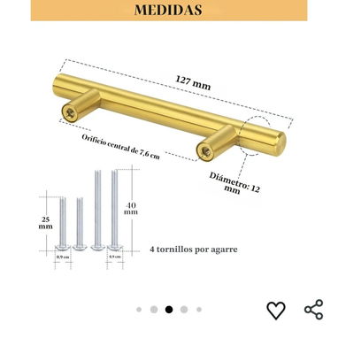 Tiradores para gaveteros, closet, bajos de meseta - 2/5