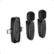 Micrófono inalámbrico digital Dual (Lightning/Type-C) black para iPhone y Android- Hoco L15 🌐 $12.75 - Img 57415716